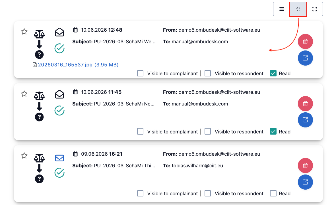 The image shows the medium display form of the email tab