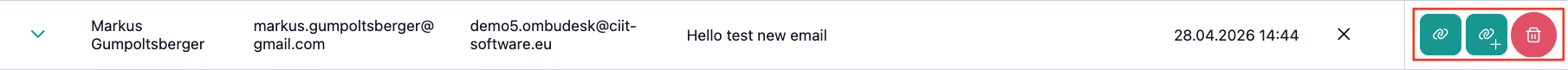 The image shows the possible actions for unassigned messages